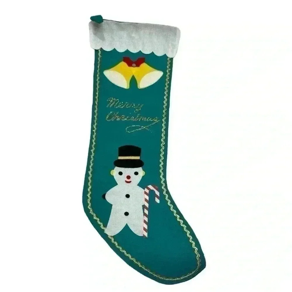 1950s Snowman Christmas Felt Stocking